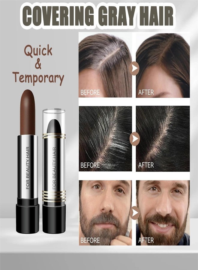Suaxova 4PCS Dark Brown Hair Color Stick,Hair Color Touch-Up Stick Hair Dye Pen,4PCS Dark Brown Hair Color Stick,Compact and convenient,Long Lasting Fast Staining Cover Gray Hair,Physical covering - Image 4